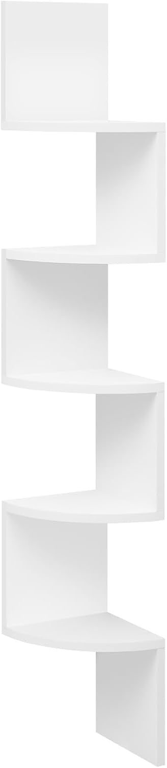 Woltu RG9313ws2 - Zigzag Wandrek 5 Niveaus - Wit - 19,5 x 19,5 x 123 cm