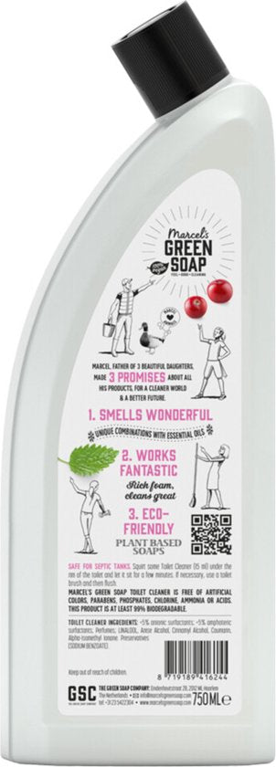 Marcel's Green Soap Toiletreiniger Patchouli & Cranberry 750 ml – Paars/Groen – Natuurlijke Ingrediënten