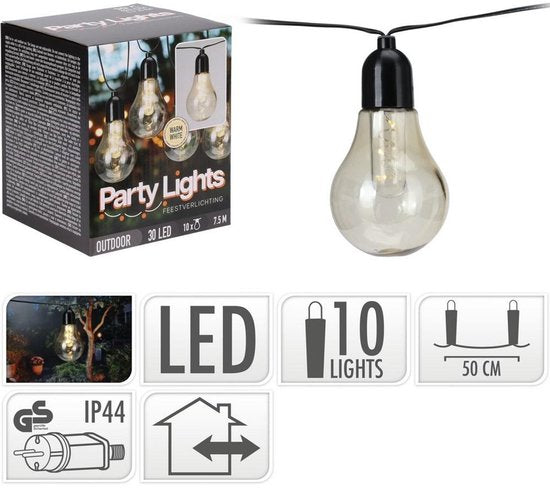 Koopman | Partylights | 30 LED's | 7.5 m | Warm Licht