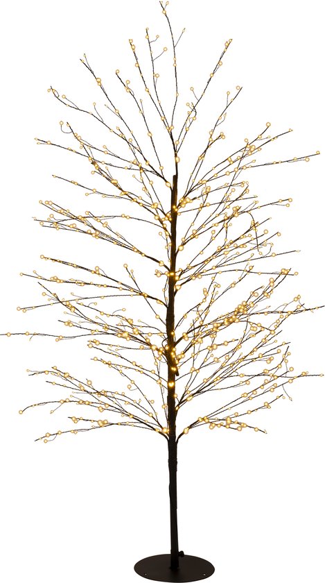 Anna's Collection Lichtboom - zwart - 150 cm - metaal - 1000 leds - warm wit - kerstboom