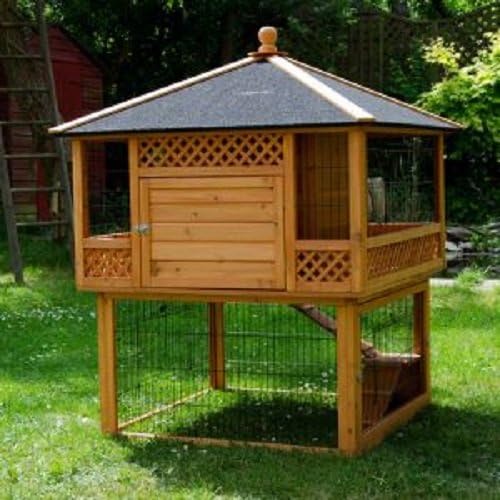 Benelux Konijnenhok - 2 Verdiepingen - Hout - 116 x 116 x 150 cm - Bruin