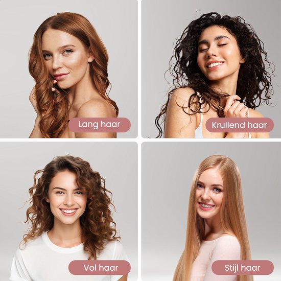 Auronic 3-in-1 Föhnborstel - Airstyler - Lang - Stijl - Krullen - 45 mm Krulborstel - Keramische Magic Brush - 1000W - Zwart/Zwart