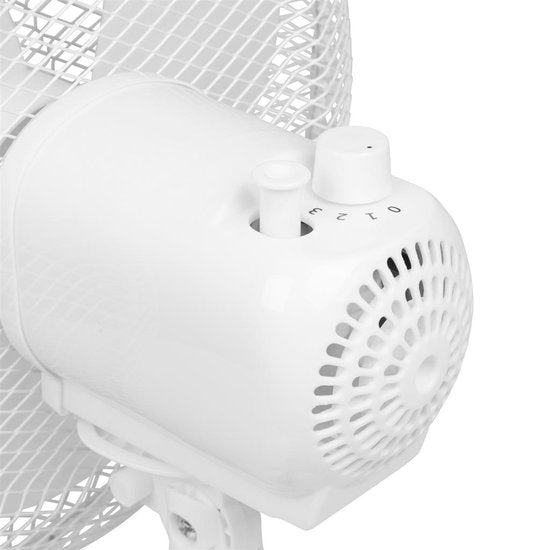 Tristar Tafelventilator 30 cm – 3 Snelheden – 85° Oscillatie – Verstelbare Luchtstroom – VE-5724 – Wit
