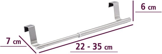 Wenko handdoekstang uitschuifbaar large - Zilver - Ophangen zonder boren | Uitschuifbaar