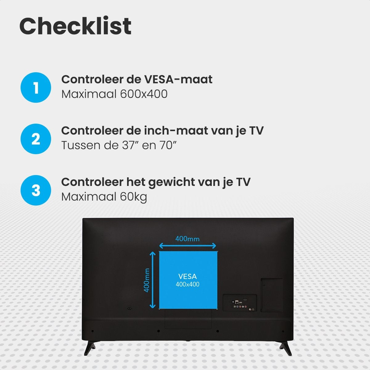 Auronic TV Beugel - Draaibaar en Kantelbaar - 37 tot 70 inch - Tot 60 KG - Zwart