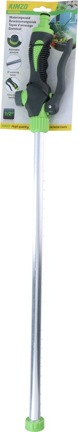 Kinzo Sproeikop Tuinslang - Irrigatiesysteem - 66 x 9 x 3.5 CM - met 27 Irrigatiegaten - 1/2 Connector voor Tuinslang - Groen/Grijs