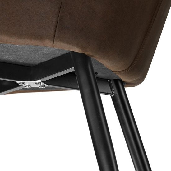 tectake® - Stoel Marilyn stof donkerbruin / zwart SKU: 403668