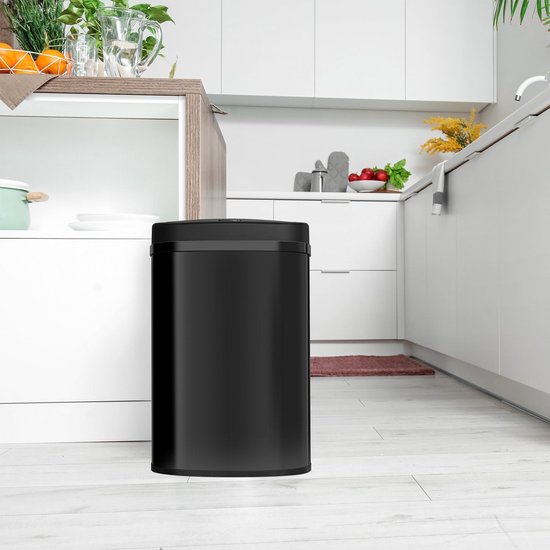 Automatische Prullenbak / Afvalemmer / Sensorprullenbak - 50 Liter - Zwart - Rechthoek