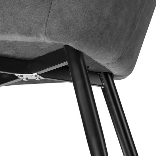 tectake - Stoel Marilyn stof grijs / zwart SKU: 403666