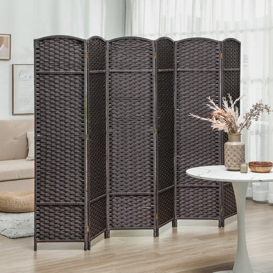 HOMCOM Kamerverdeler Polypropyleen, Grenenhout 240L x 1,6B x 170H cm Bruin