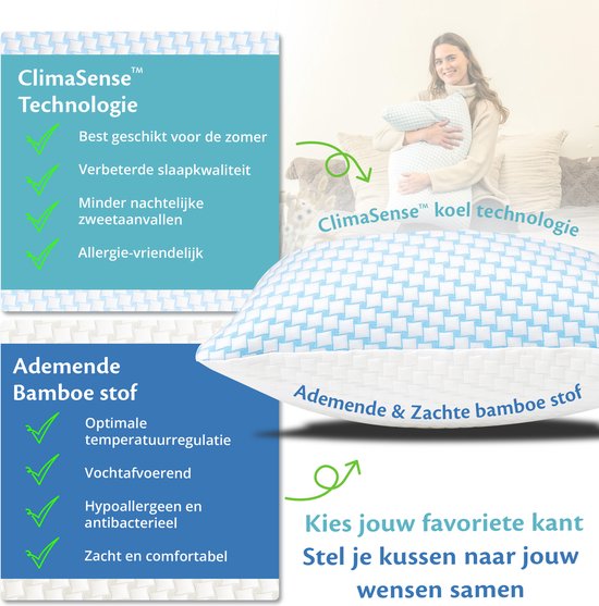 Ella Neck Support Pillow - Ergonomisch - Verstelbaar - 50x70cm - Orthopedisch - Wit