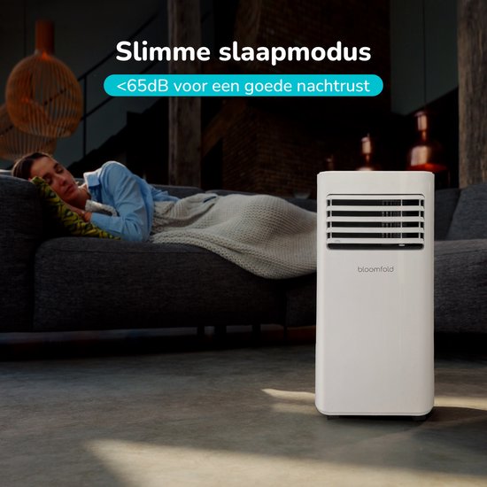 Bloomfold Mobiele Airco - 9.000 BTU - 4-in-1 - Airconditioning met Raamafdichtingskits - Slaapkamer airconditioning - Woonkamer airconditioning - tot 25m² koelen - Wifi modus & App