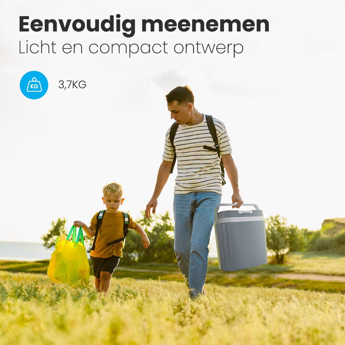 Auronic Elektrische Koelbox - 20 L - Koelen en Verwarmen - 12V en 240V - Compact en draagbaar - Grijs
