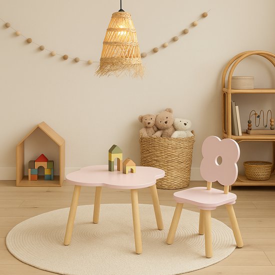 Atmosphera Kids Kinderstoel Bloem - 27x27x48cm - Roze