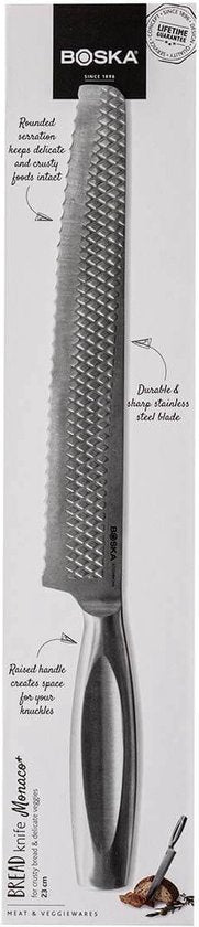Boska Broodmes Monaco+ - Ergonomisch Mes - RVS Roestvrijstaal - 23 cm
