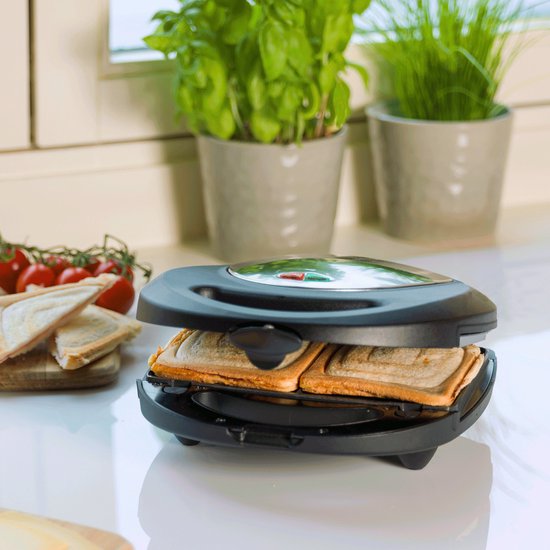Bestron Tosti apparaat - ASM8010 - 760W - 3-in-1 Tosti's, wafels en grillen - Anti aanbaklaag - Grijs - 5 jaar garantie