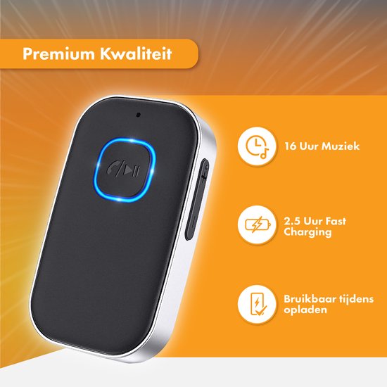 Bluetooth Receiver - 16 uur draadloos - BT 5.0 - 3.5MM AUX - Bluetooth Ontvanger - Bluetooth Receiver Auto