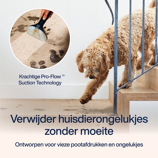 Tapijtreiniger PowerClean Pro 1800W - Stoomreiniger en vlekkenreiniger - 8 Opzetstukken - 100° Stoom - Bankreiniger - Meubelreiniger - Handstomer - Matrasreiniger - Samako