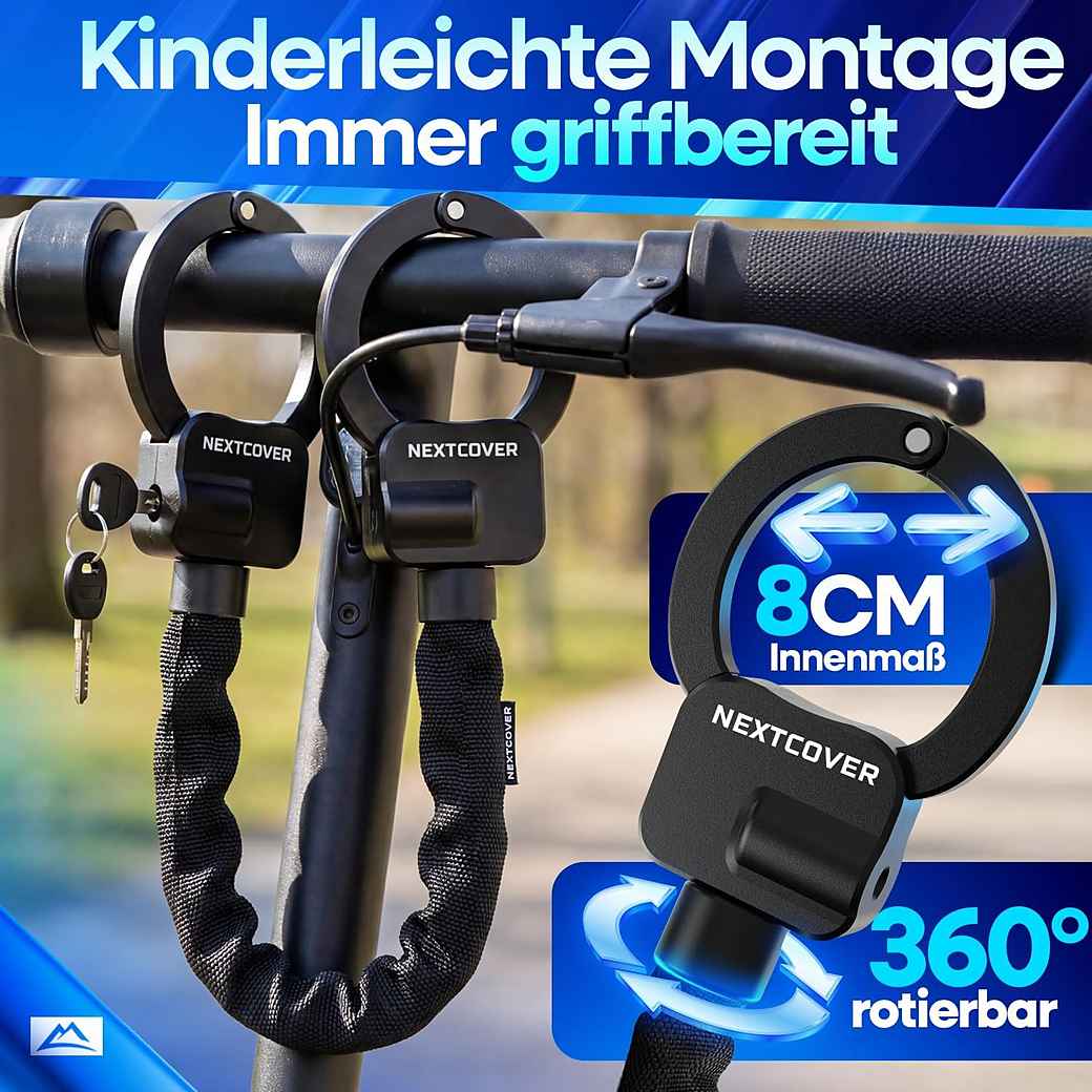 NEXTCOVER E-Scooter Slot - Kettingslot - 90 cm - Steel-Secure - 3 Sleutels