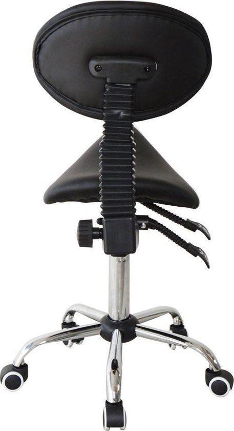 VDD Zadelkruk - Ergonomisch kantelbare rugleuning - Hoogte verstelbaar - 38x36x96cm