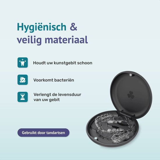 Alyze Gebitsbakje - Zwart - Voor prothese - Beugel - Kunstgebit - Bakje - Gebittenbakje