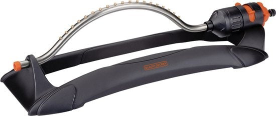 BLACK+DECKER Gazonsproeier - 19 Gaten - 58,5 x 19,5 x 10,5 CM - Zwenkende Tuinsproeier - Zwart/ Oranje