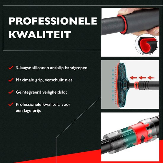 Zoluko Professionele Pull Up Bar - 200kg Draagkracht - Incl. E-book - Eenvoudige Bevestiging - Optrekstang Fitness - Pull Up Station voor Thuis Sporten - Chin Up Bar - Zwart/Rood