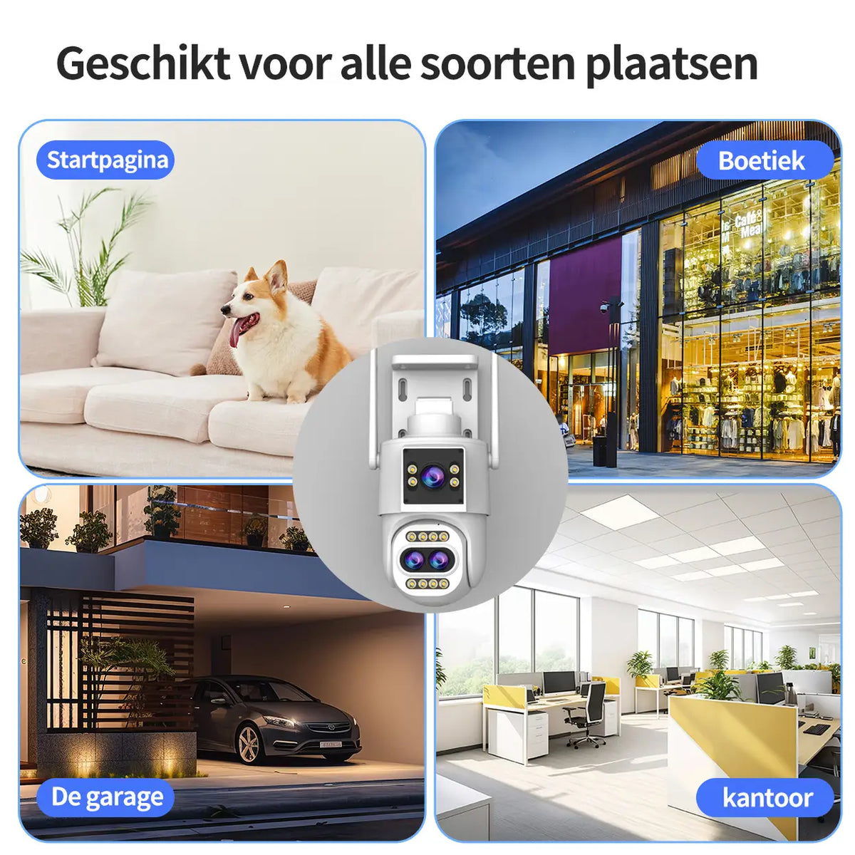Jooan Beveiligingscamera Buiten 2K Drievoudige Lens - 10X Zoom - PTZired IP66 Waterproof Motion Alert,8-256G Card/Cloud Storage,Siren Alarm