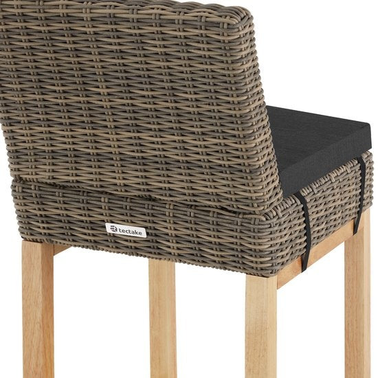 tectake® - Wicker barkruk Latina - Hoge stoel - Kruk - Keukenkruk - natuur - 404801 - poly-rattan