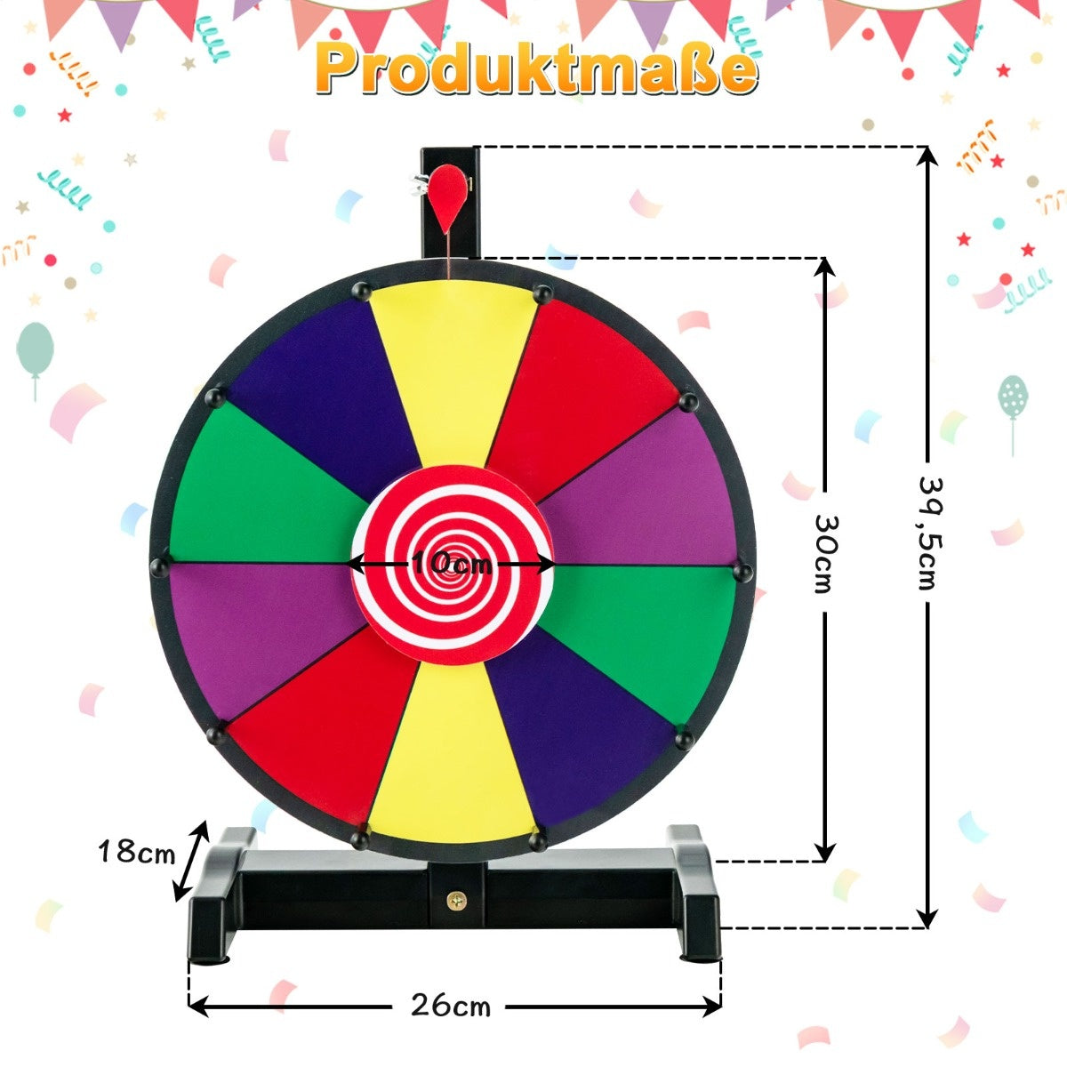 Coast 30 cm groot wiel van fortuin voor prijzen Tabel Spider Bike voor wedstrijden en feesten