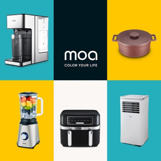 MOA - Krachtige blender - Met glazen kan - 1,5 liter - 1000 watt - TB61 - Roestvrij staal