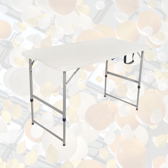 BRASQ Vouwtafel Wit - 120x60x74cm - Campingtafel - Klaptafel - Inklapbaar - Weerbestendig