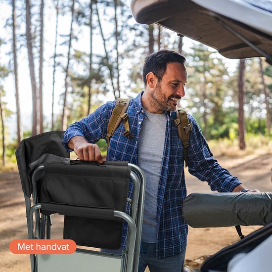 TRVLMORE Campingstoelen - Duo Pack - Opvouwbaar - Lichtgewicht - 120 kg draagvermogen - Zwart