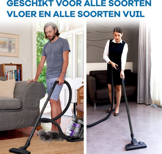 Witts Luxe Stofzuiger - Stofzuiger zonder Zak - 1200W / 30 kPa - Zwart