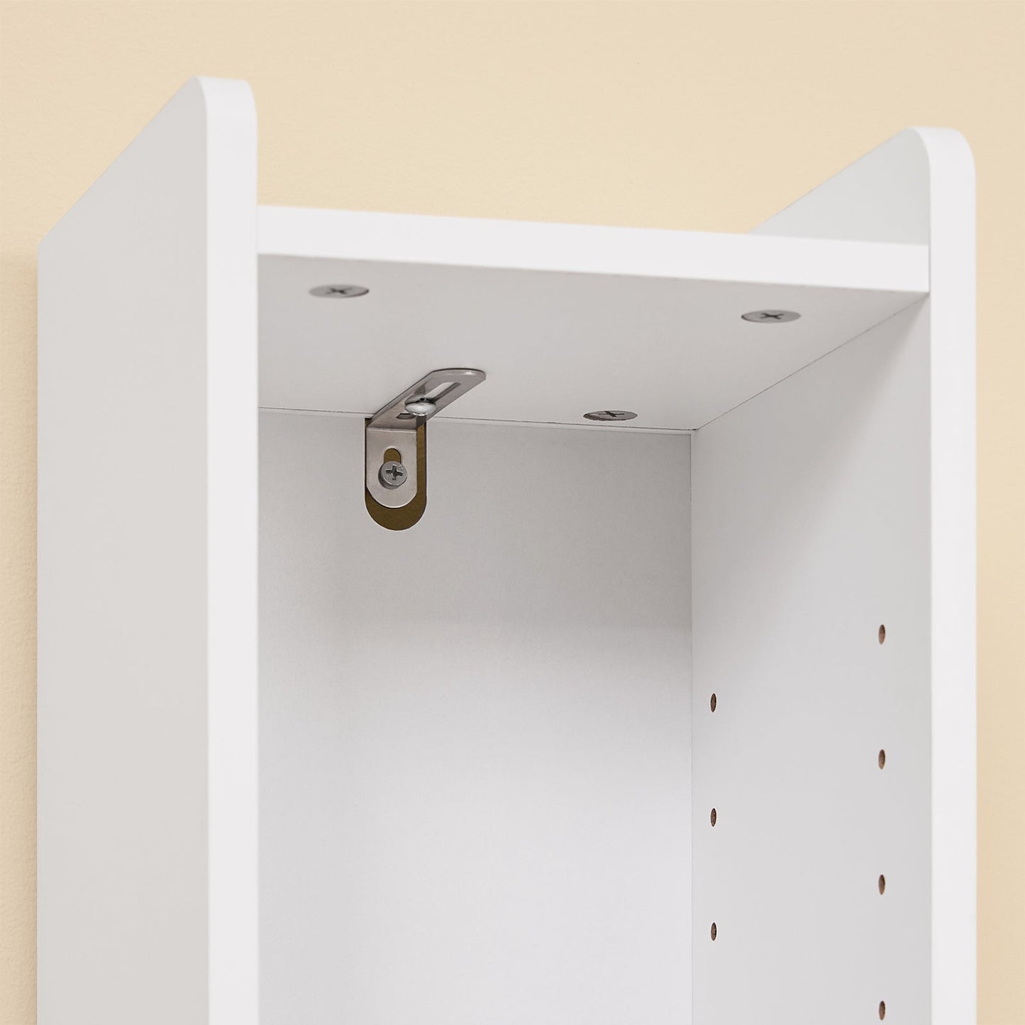 SoBuy BZR34-K-W Smalle Badkamerkast met Lade en Deur – Wit – 20 x 20 x 145 cm