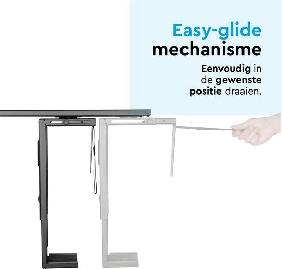 BRASQ Universele CPU Houder Zwart - Verstelbare CPU-standaard - Kabelmanagement - 360 graden draaibaar - Draagkracht 10 KG