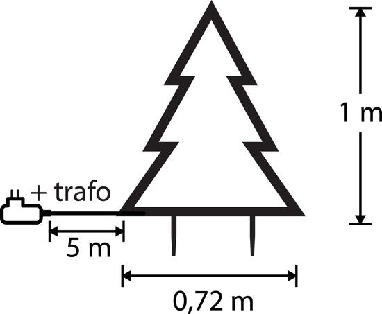 Luca Lighting Garden d'Light Kerstboom - L90 x H100 cm - Metaal - Zwart