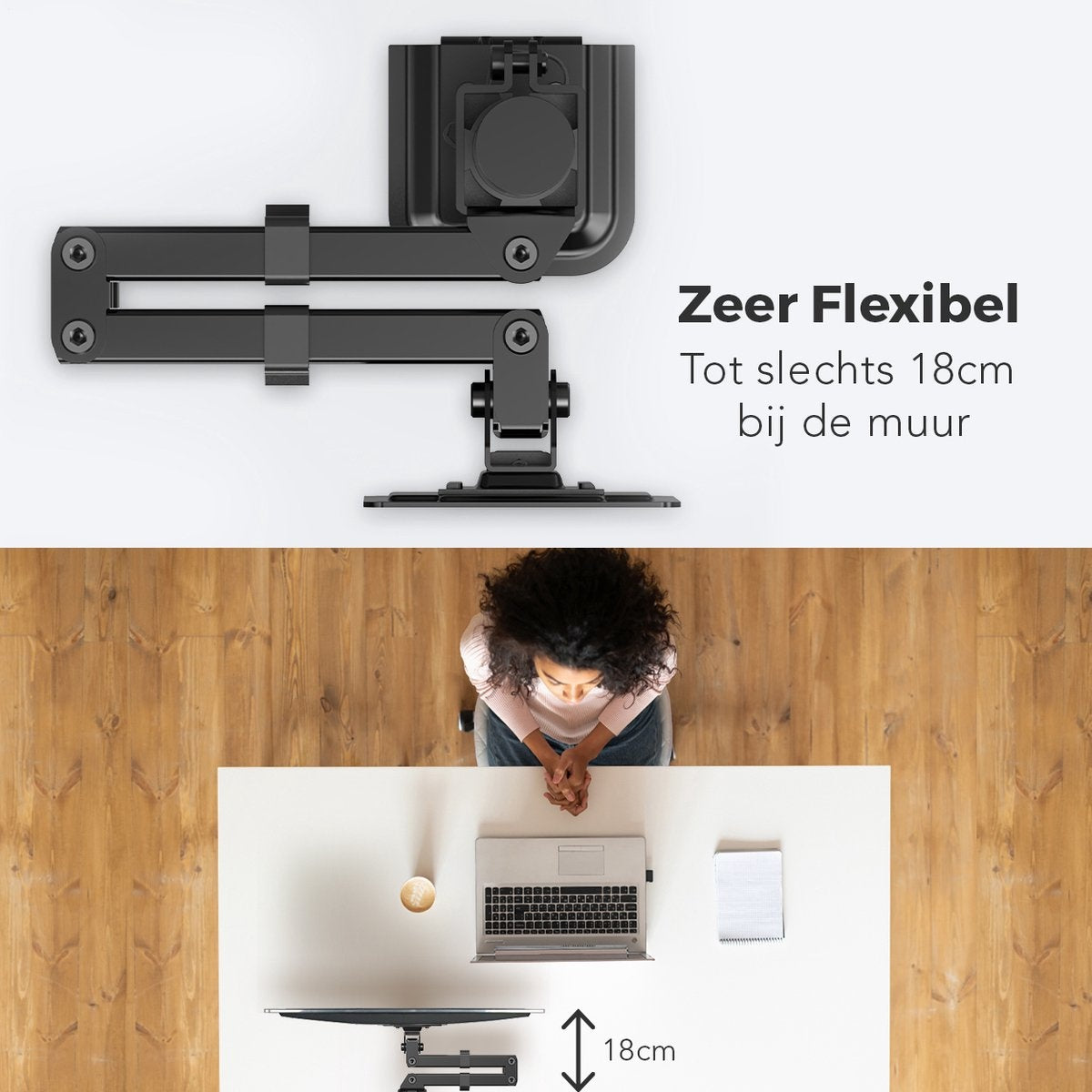 Auronic Monitor Arm - 1 Scherm - 13 tot 32 Inch - Verstelbaar - Staal - Zwart