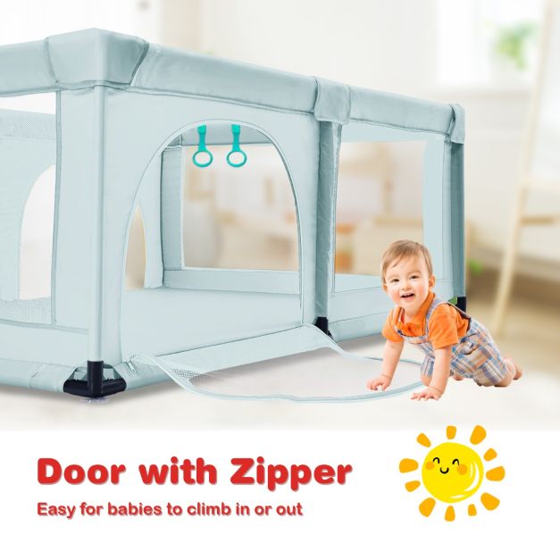 Babybox – Met 50 Speelballen & 2 Deuren – 120 x 190 cm – Blauw