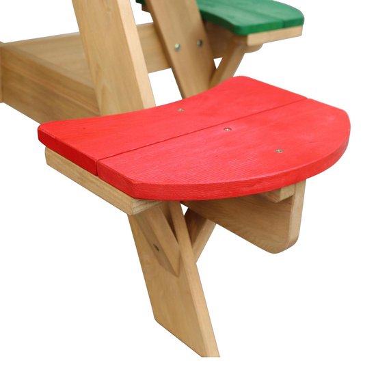 AXI Ufo Picknicktafel Rond voor 4 kinderen in Regenboog kleuren - Picknick tafel van hout - 120x120x56cm