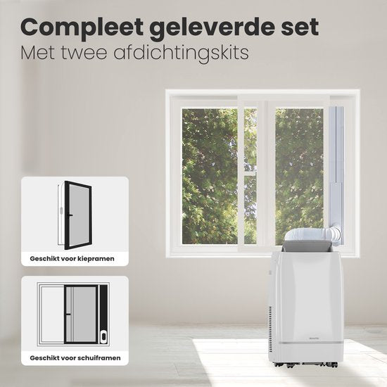 Auronic Mobiele Airco – 4-in-1 Koelen, Verwarmen, Ontvochtigen & Ventileren – 12.000 BTU – Tot 35 m² – 44 x 33,5 x 66,5 cm – Wit