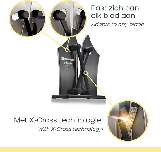 Bavarian Edge Diamond Edition - messenslijper - messenslijper deluxe - pro editie met ingebouwde diamantdeeltjes - maakt alle messen weer scherp