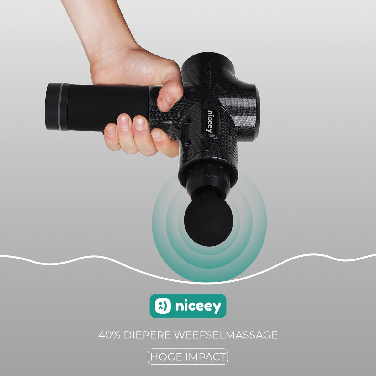 Niceey Massage Gun Pro - 30 Standen Draadloos - 6 Opzetstukken - Massage Apparaat Professioneel - Sport En Relax Massageapparaat - Fitness Spier Massage - Met Koffer - Zwart