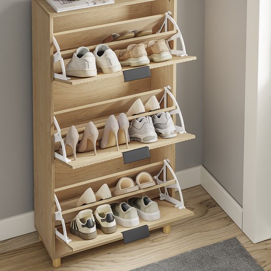 SoBuy Schoenkast - Ladekast - Smal design - 3 laden - 120x24x60 cm | FSR213-N