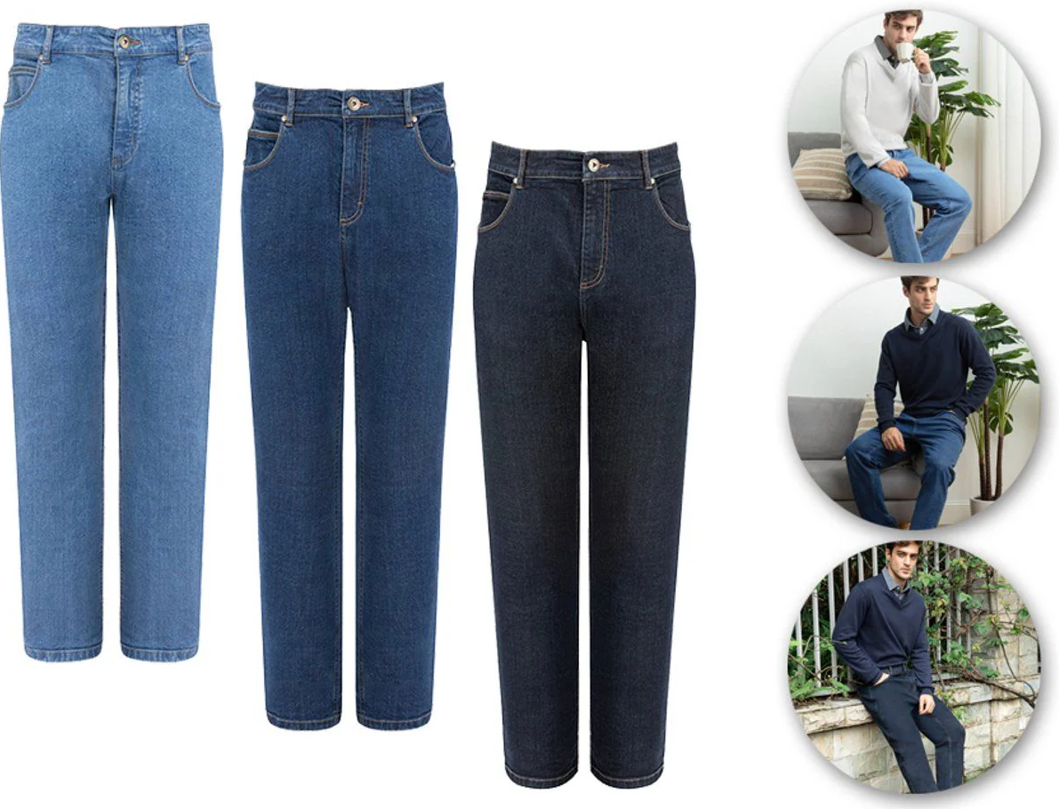Milanoro - Stijlvolle jeansbroek voor heren - Zwart - Maat 34 - 30 (WxL)
