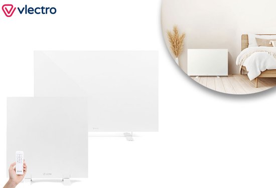 Vlectro - Slim infraroodverwarmingspaneel met instelbare timer - 350 W