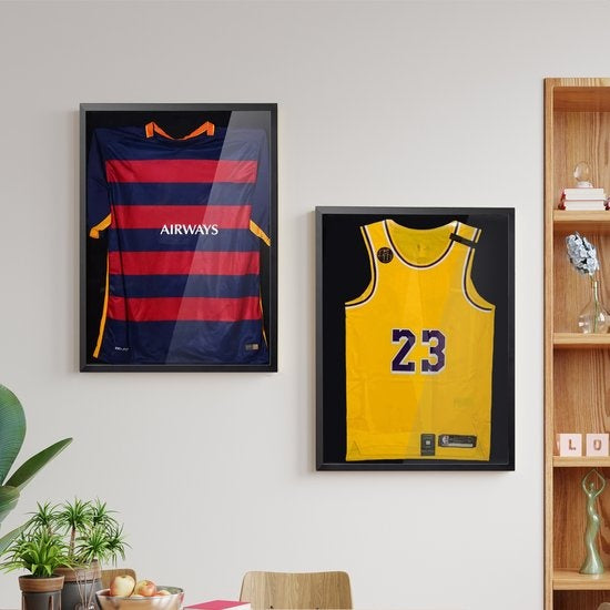 Avalo 3D lijst met glas voor voetbalshirt 60x80 cm zwart