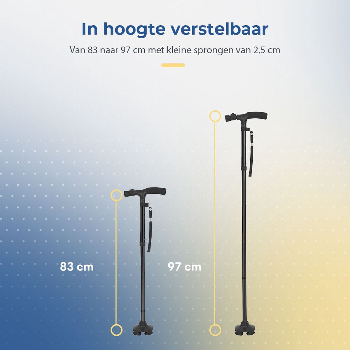 SafeLife Wandelstok met LED verlichting - Opvouwbaar en verstelbaar