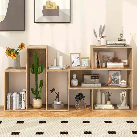 Coast Boekenkast - 3 Vakken - Open Achterkant - Antikantel - 84 x 30 x 84 cm - Naturel