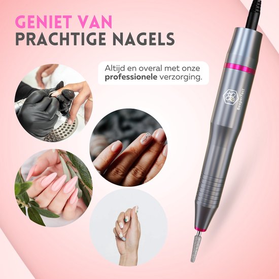 Beeperfect Elektrische Nagelvijl–Pedicureset - 20.000 RPM– Grijs